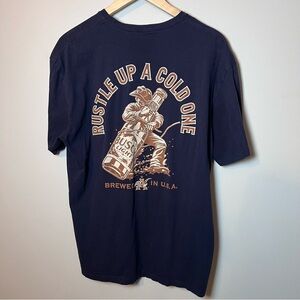Busch Light Beer Rustle Up A Cold One T-Shirt Men’s XL Navy Blue Cowboy Western